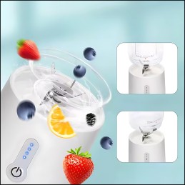 BLENDER PRZENOŚNY BEZPRZEWODOWY 380ML 6 OSTRZY SMOOTHIE SHAKE USB BPA FREE