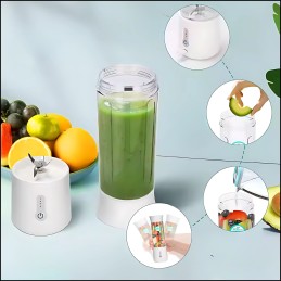 BLENDER PRZENOŚNY BEZPRZEWODOWY 380ML 6 OSTRZY SMOOTHIE SHAKE USB BPA FREE