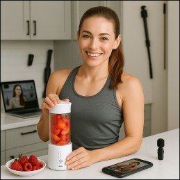 BLENDER PRZENOŚNY BEZPRZEWODOWY 380ML 6 OSTRZY SMOOTHIE SHAKE USB BPA FREE