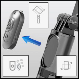 Selfiestick Gimbal LED - Zdalny Obrót Kadru | Automatyczna Stabilizacja