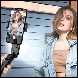 Selfiestick Gimbal LED - Zdalny Obrót Kadru | Automatyczna Stabilizacja