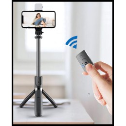Statyw Selfiestick z Lampą LED i Pilotem - Idealny dla Twórców Treści