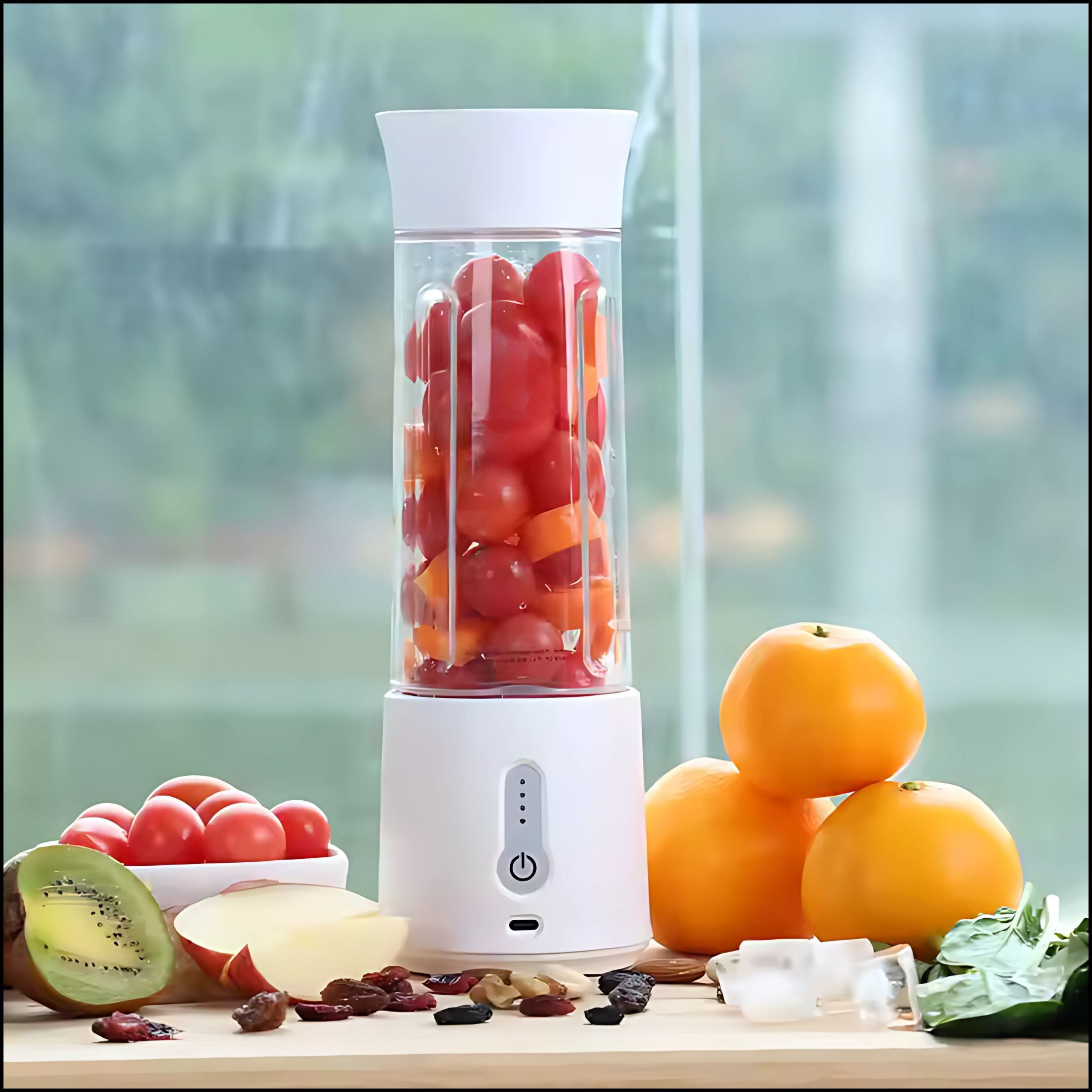 blender-przenosny-bezprzewodowy-usb-380ml-smoothie-shake-prezentacja-z-owocami