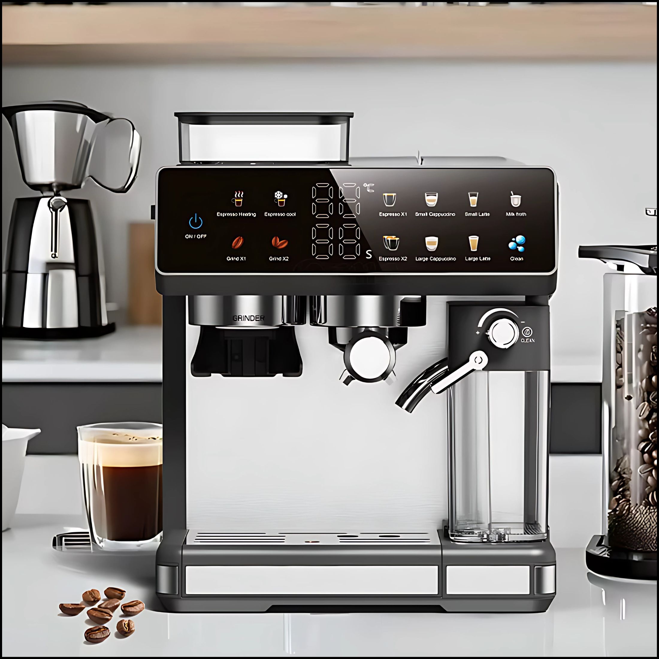 expres-do-kawy-cisnieniowy-latte-espresso-cappuccino-spieniacz-mlynek-prezentacja-ekspresu